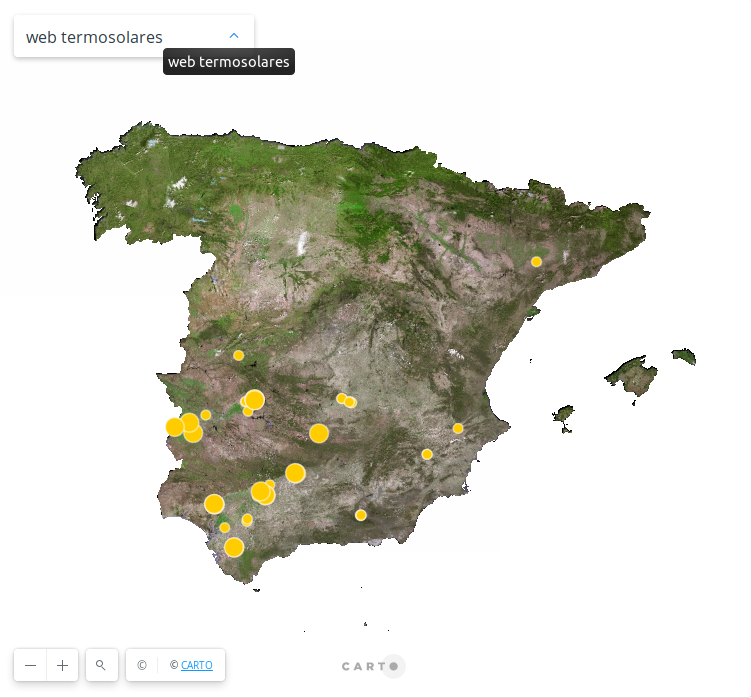 Mapa generación termosolar península